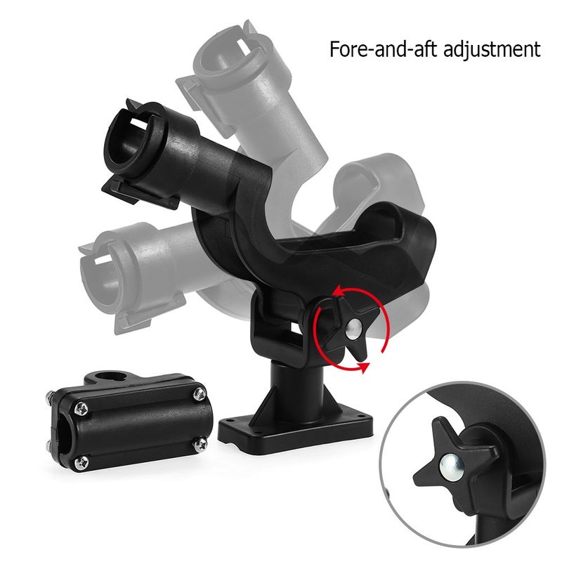 JSHANMEI Fishing Rod Holder Boat Rod Holder Large Clamp Opening 360 Degree Adjustable Fishing Rod Racks Fishing Pole Holder for Kayak Boat Dock RH50 2 Pack - Image 3